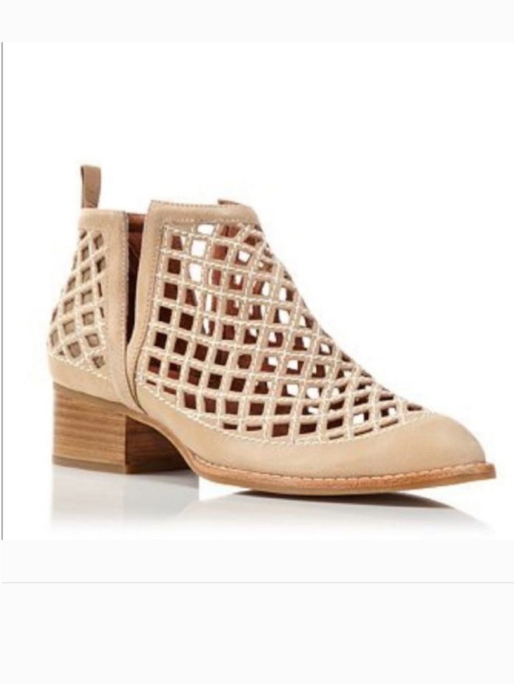 Jeffrey Campbell Taggart Laser Cut Booties in Tan - 7.5